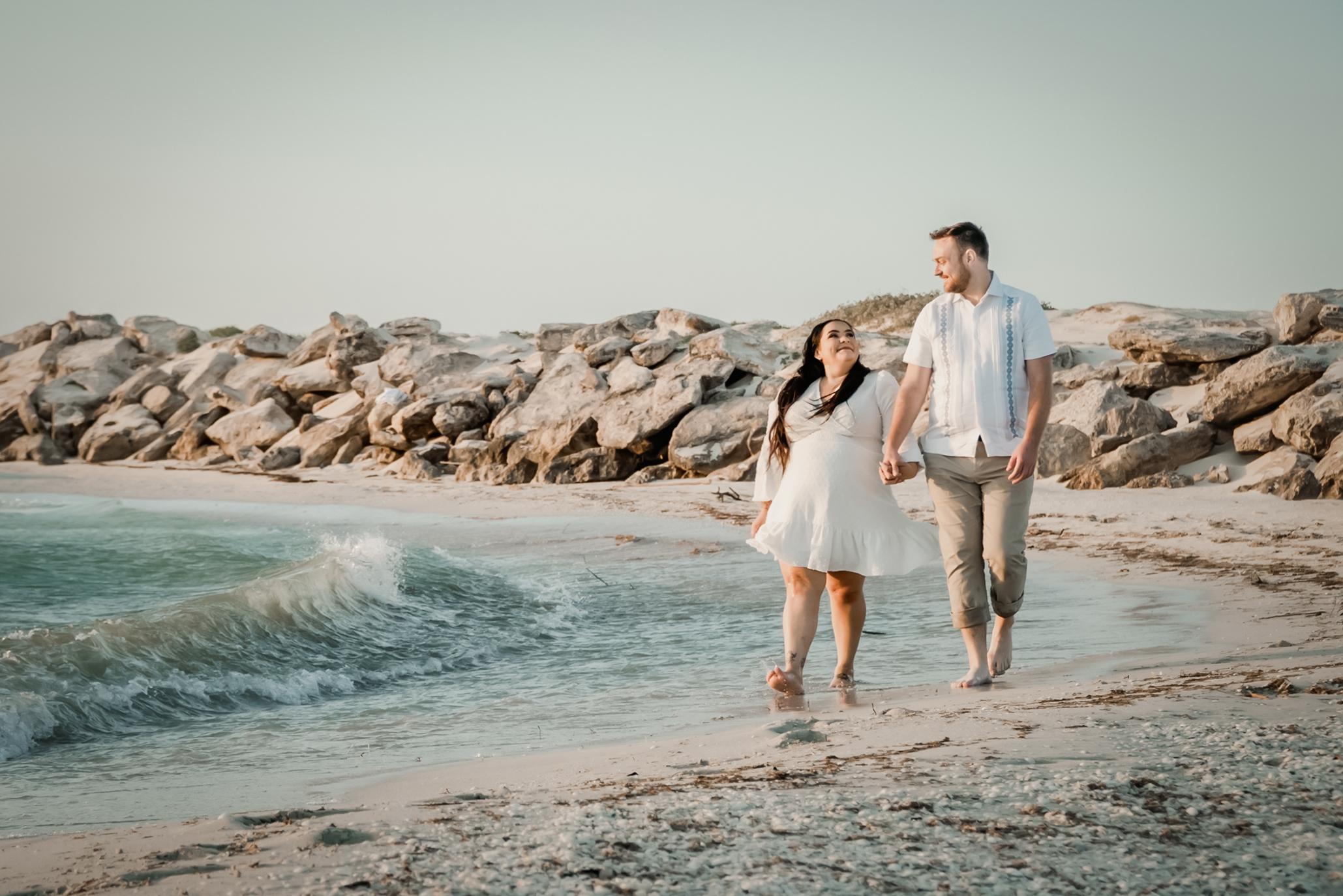 Peter and Fernanda on the beach